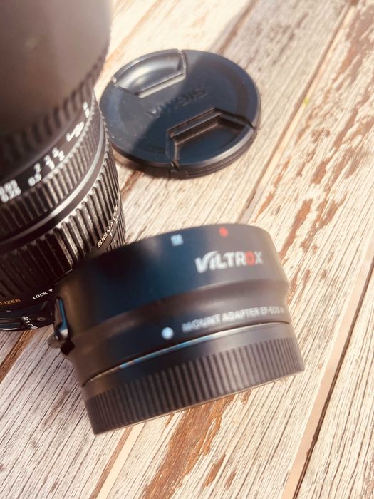 obictiv, lens, lentila Canon, Sigma 17-50 f2,8 adaptor ef-eos m