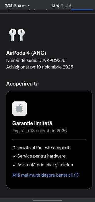 AirPods 4 ANC Originale – Stare Foarte Bună(Seria number valida)