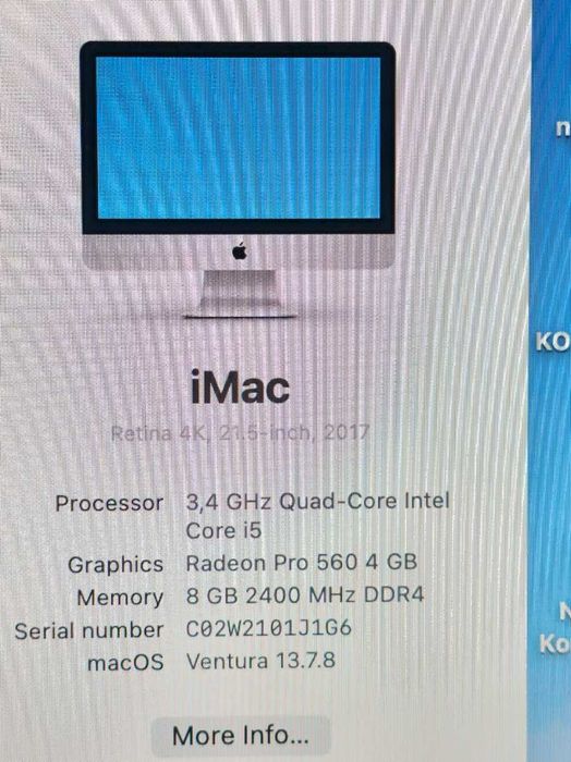 iMac 21.5" Retina 4K (2017) Silver, Radeon Pro 560, 1TB като нов