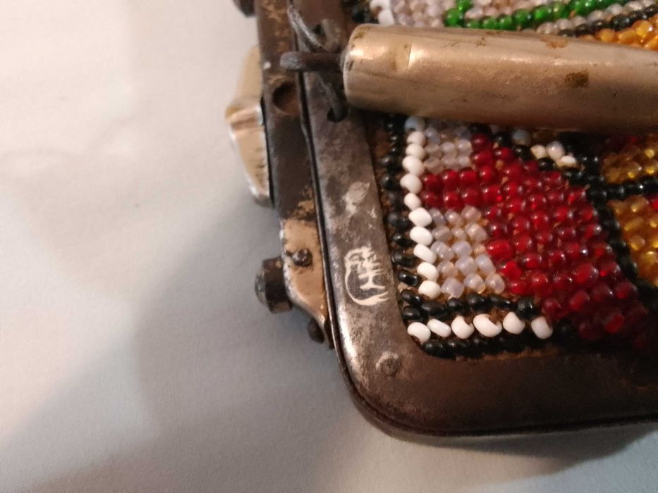 Много рядко Антично османско портмоне ,със куршум  пясъчни мъниста