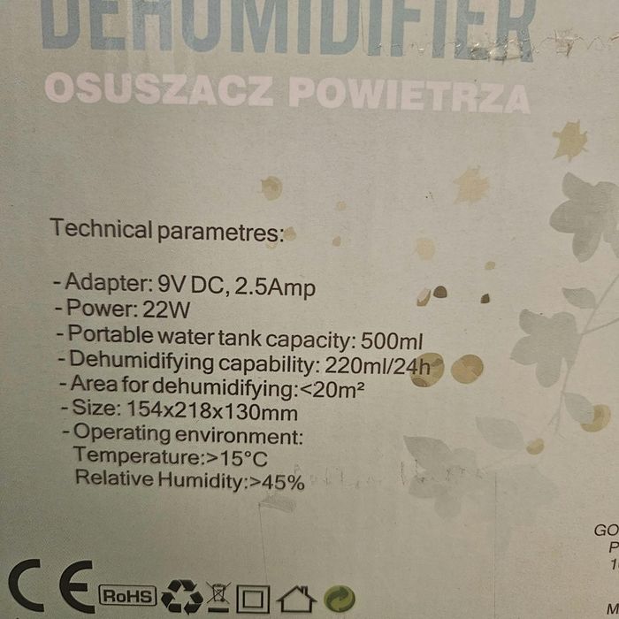 Dezumidificator Carruzzo (Model Q34A)