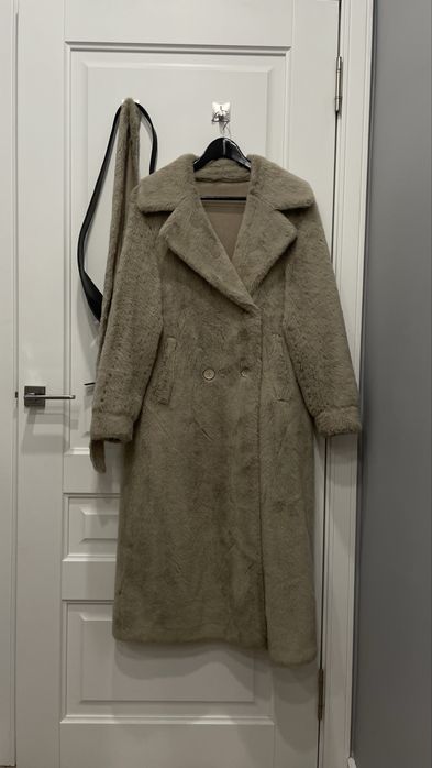 Шуба экомех длинная