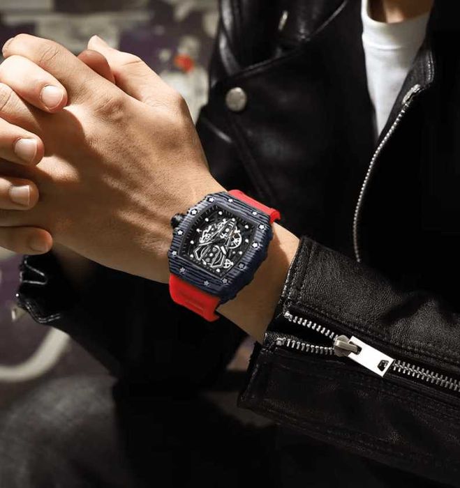 Мъжки часовник BINBOND – RED + ПОДАРЪК