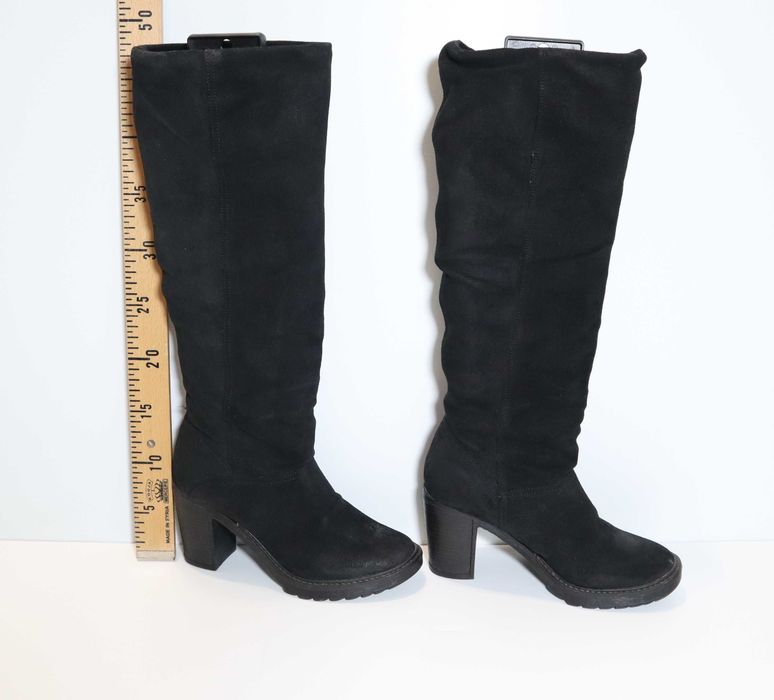 Cizme lungi piele intoarsa Clujana cu toc marimea 38 interior 24 cm