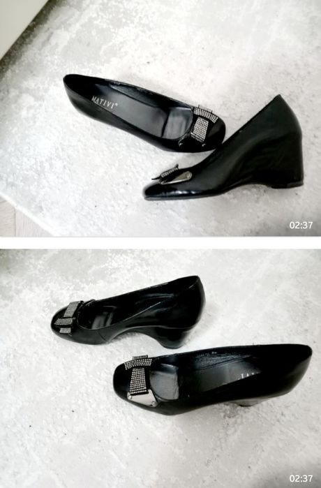 Продаются новые чёрные туфли Mativi 35р. на элегантной платформе