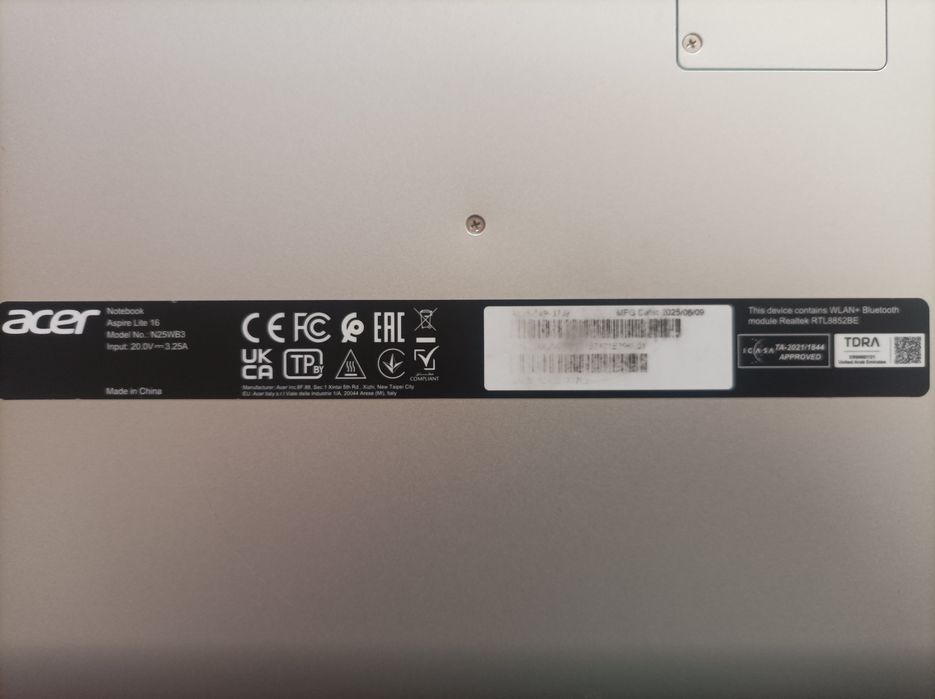 Acer Aspire Lite 16  noutbuki sotiladi ( 13-avlod intel core  i3 )