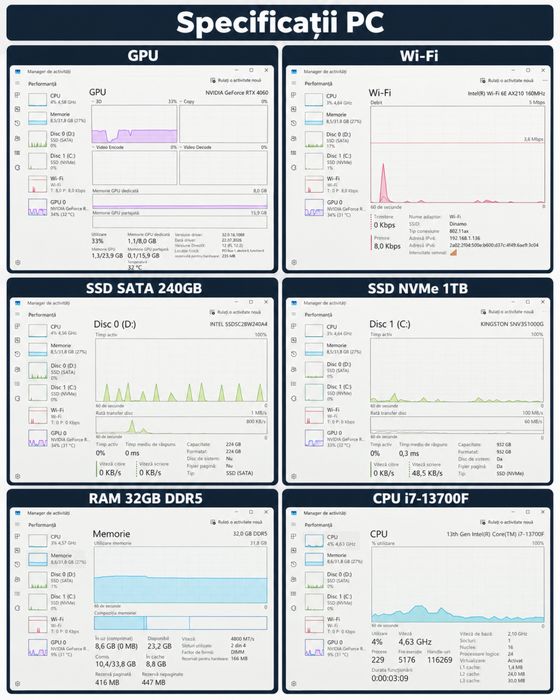 PC Gaming i7-13700F | RTX 4060 8GB | 32GB DDR5 RGB | SSD 1TB