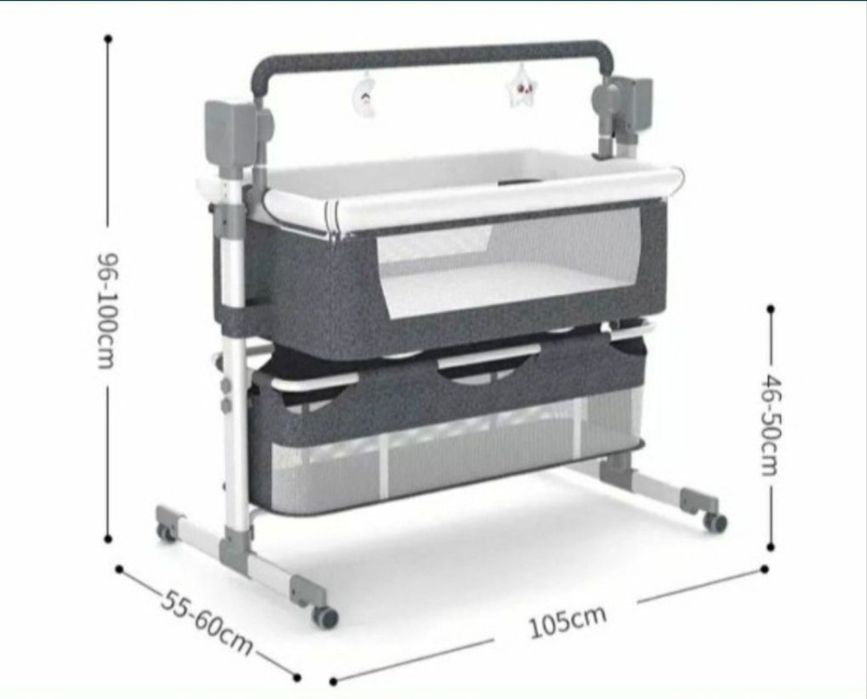 Даставка бэсплатня .Детская электрическая люлька .Прикроватная кроват