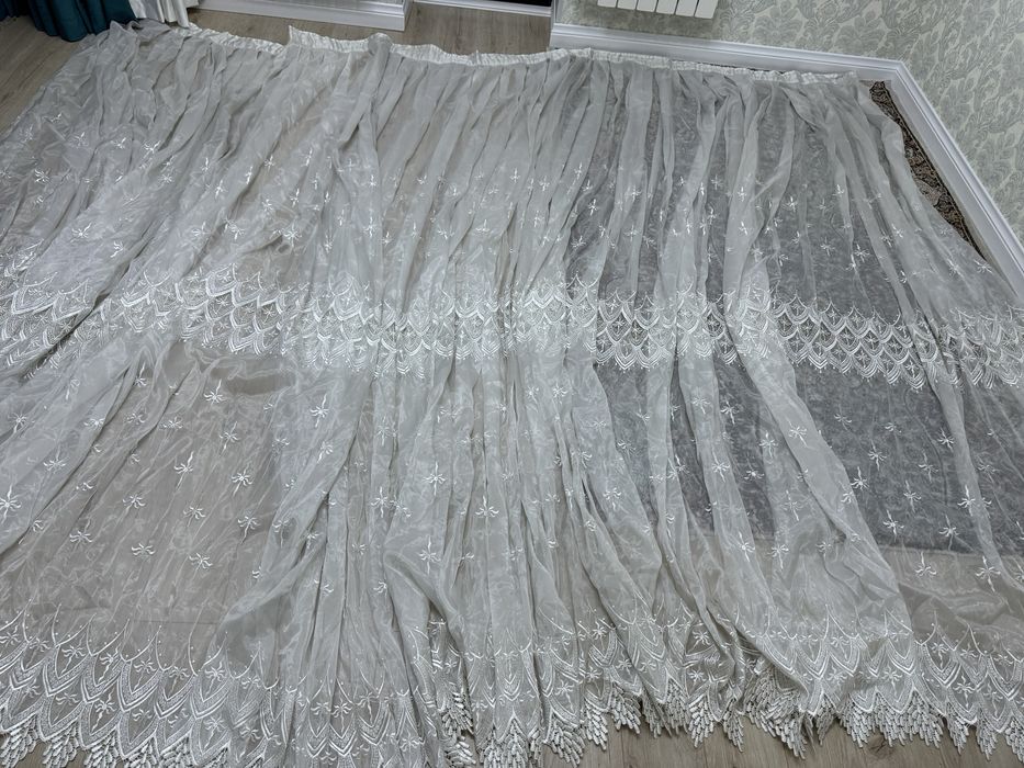 Готовый тюль выс 2,75 -2,80 ширина 3,35 белый Турция