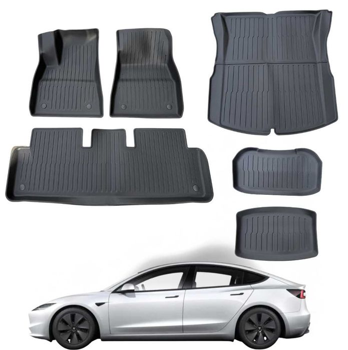 6 бр. Комплект Стелки за Tesla Model 3 Highland Гумени TPE НОВИ