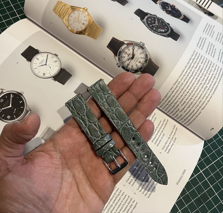 Ocazie UNICA - curea pentru ceas 18 mm din piele autentica de crocodil