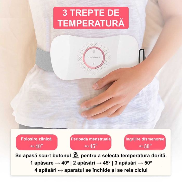 Centură abdominală cu 3 trepte de încălzire și vibromasaj - NOU