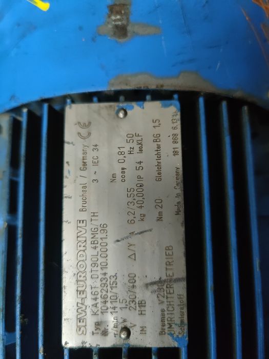 Motor electric trifazat cu reductor, 1.5kW, 153rpm, 380V