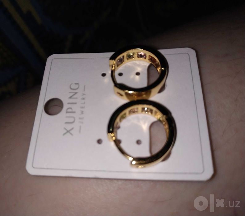 Серьги Xuping, с разноцветными фианитами