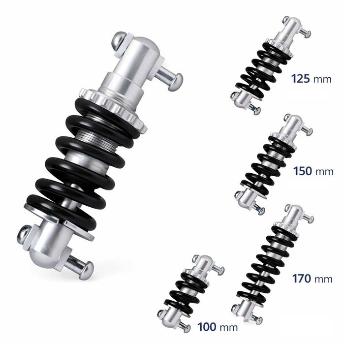Заден амортисьор за велосипед с пружина – 100 / 125 / 150 / 170 mm