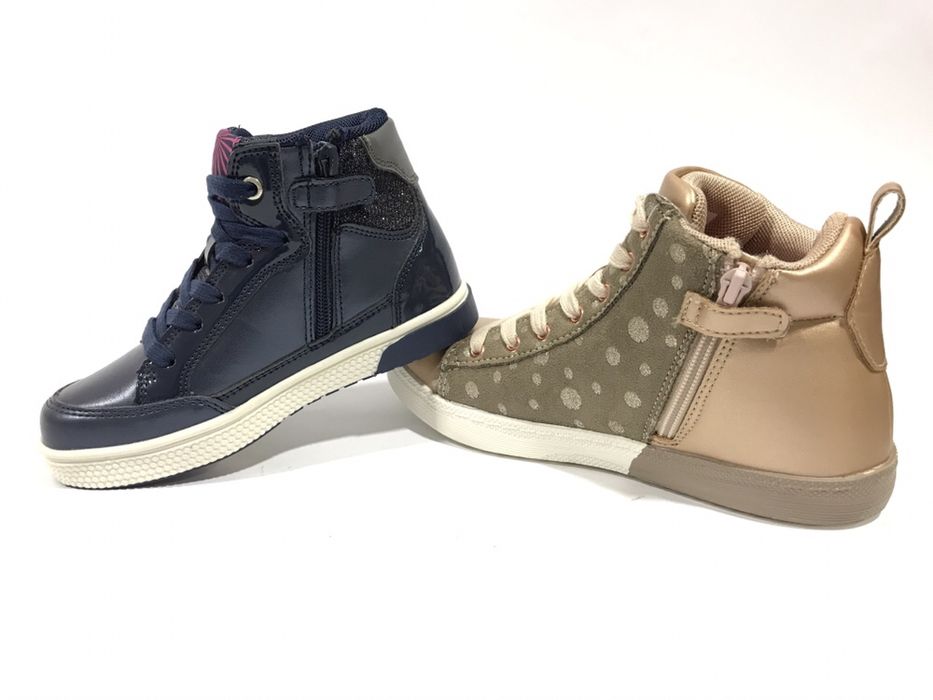 Детски кецове за момиче в синьо и златно