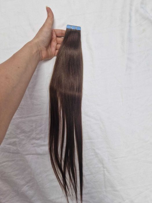 Extensii tape on cu banda adeziva saten mediu 20 bucati
