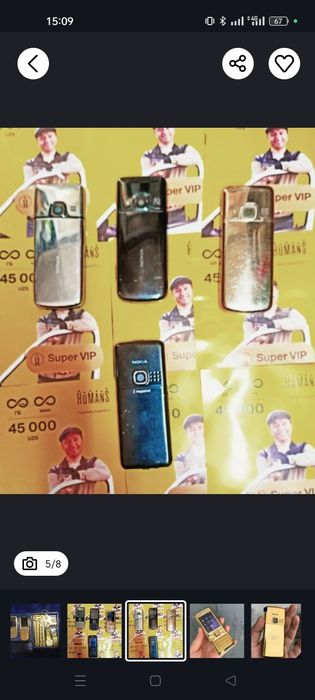 Nokia 6300 Nokia 6700 Novey 8800 Nokia 8800 art gold sotiladi!