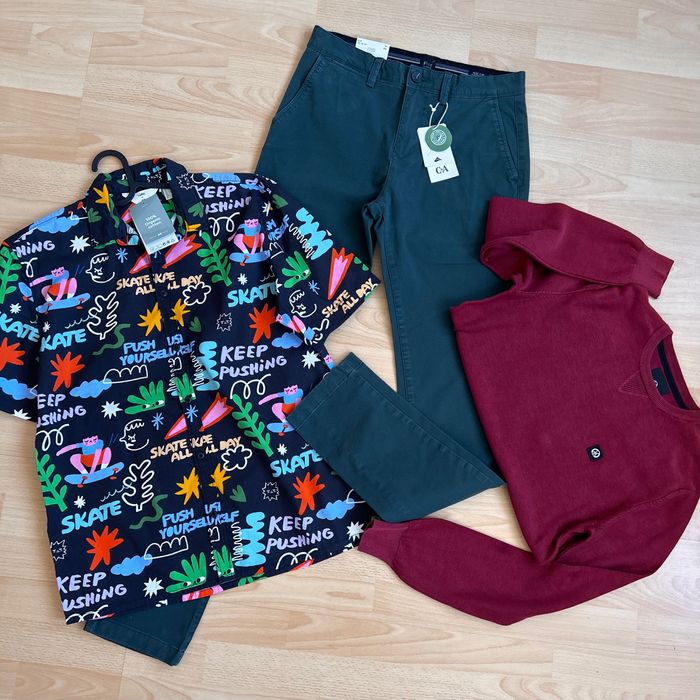 Сет от  нов панталон 32 номер  & блуза в цвят Бордо