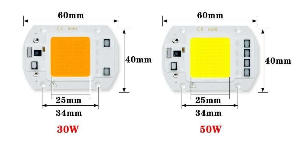 Led COB 50w-30W/220Vca