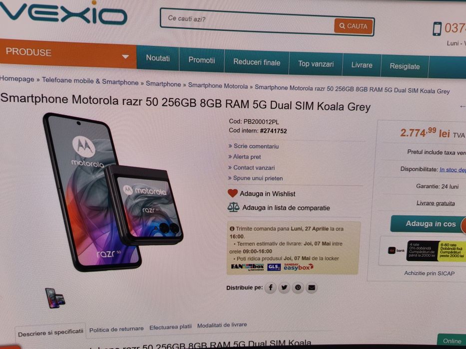 Motorola Razr 50 256&8 GB Grey dual SIM