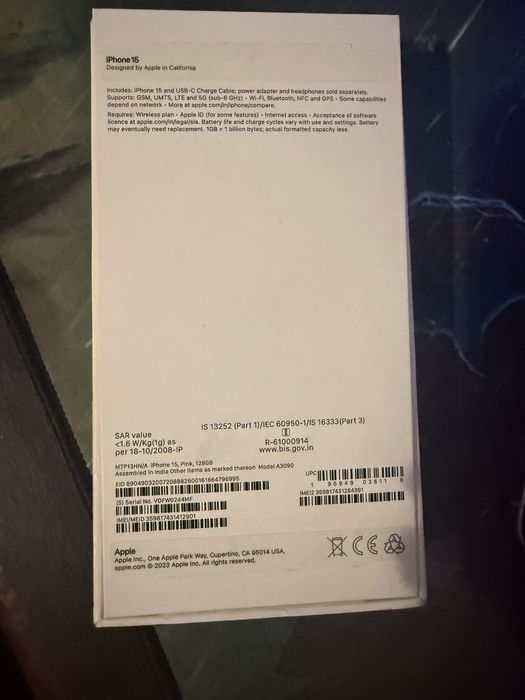 Iphone 15 pink 128 gb