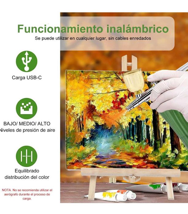 Daakro 2024 Wireless Airbrush Set 30PSI ръчен безжичен грим,нокти,лице