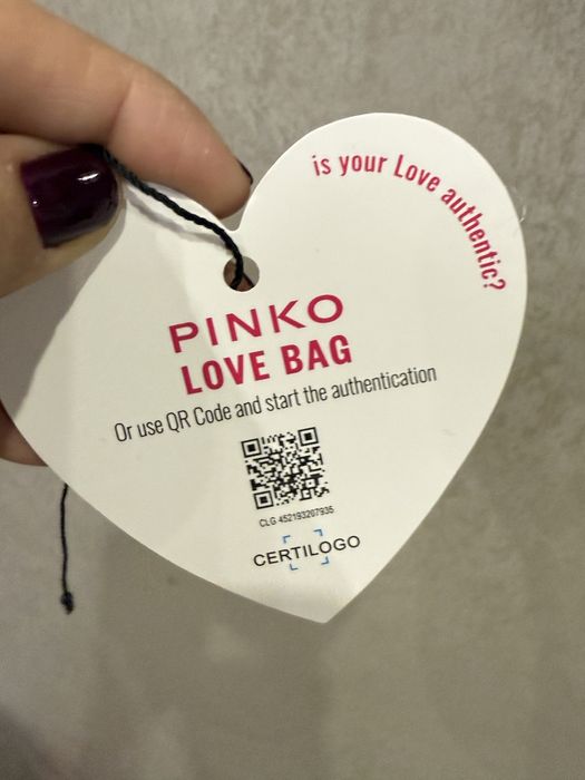 Pinko, Кожена чанта Love Classic Icon, Черен