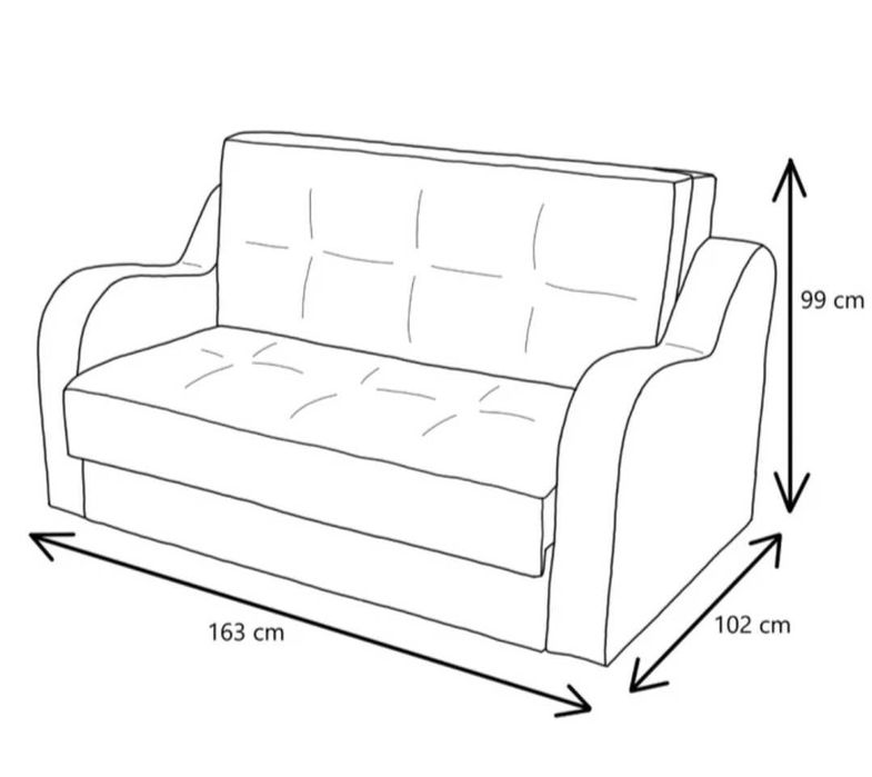 Canapea extensibilă, 2 locuri, cu ladă de depozitare