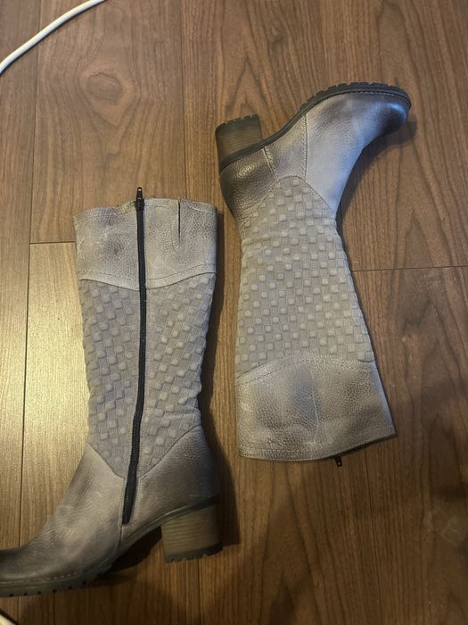 cizme de piele gri marimea 36