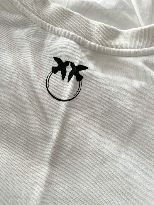 Памучен суичър ( блуза без качулка) Pinko Пинко дамски в бяло