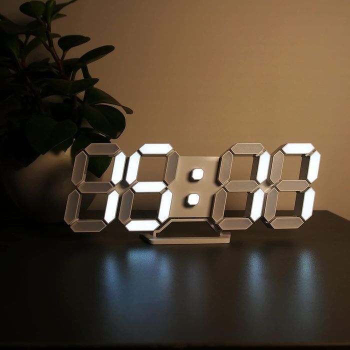 3D LED дигитален стенен часовник, дистанционно, температура, аларма