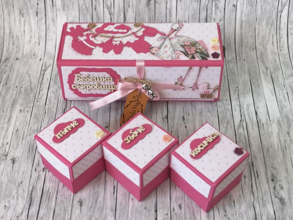 Кутия Бебешки съкровища - за погача, кръщене, рожден ден, прохождане