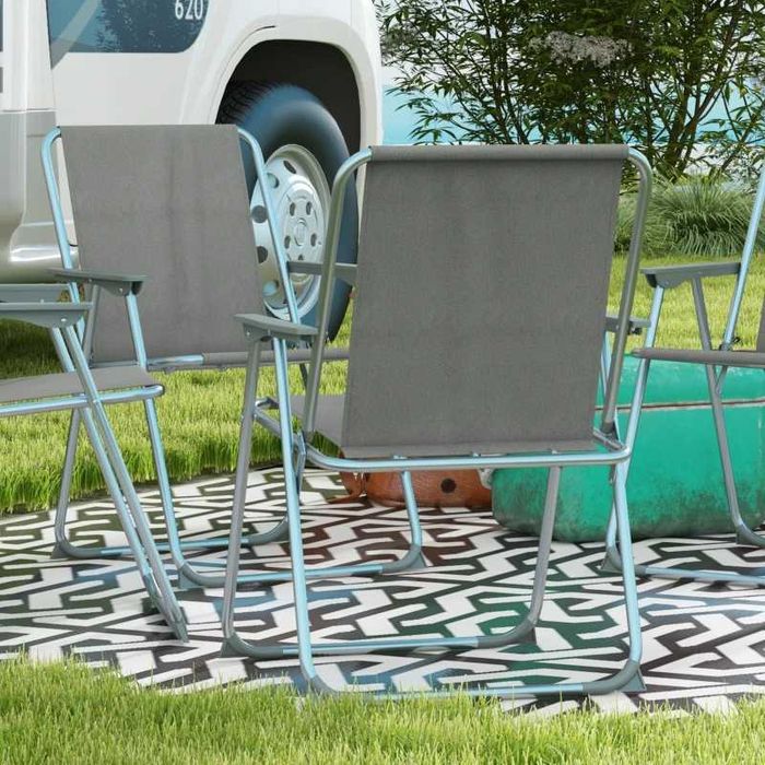 Сгъваеми 4 бр градински стола Outsunny, къмпинг стол, 53 см x 54 см x 76 см