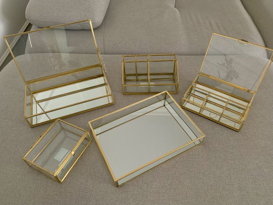 Стъклени винтидж кутии за бижута