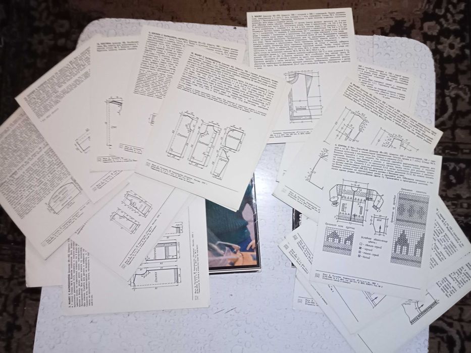 Набор открыток-выкроек Вязание "Мода для всех" изд 1979, 82 г Москва.