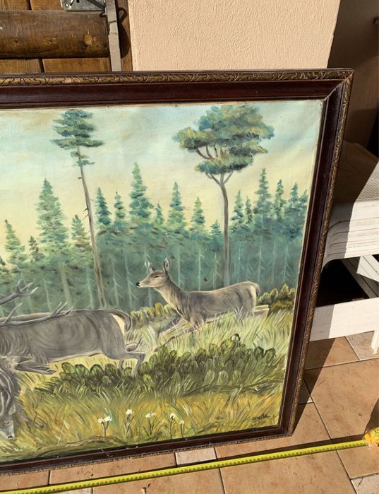 Tablou mare pictat in ulei pe panza. 110x90cm