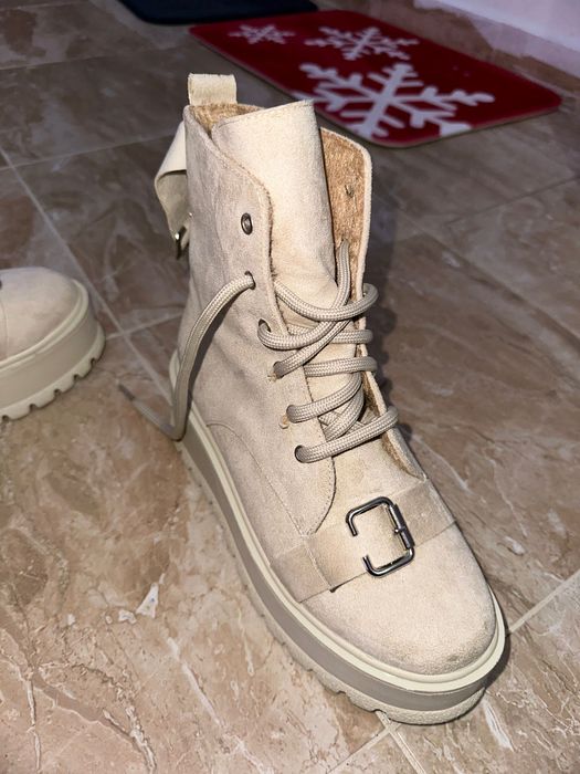 Botine ghete cu platformă Nude