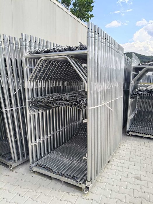 Schela Metalica Zincata model italian cu cioc, podine , morsete, ancoraje, carlige schela, mufe, morsete fixe si rotative, parapeti, scari