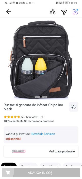 Rucsac accesorii bebeluș, atașabil pe carucior