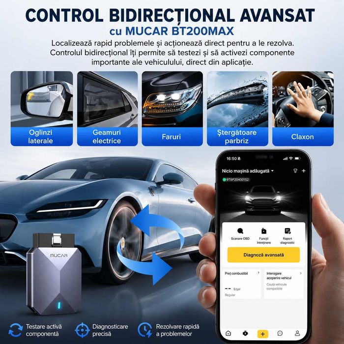 Tester diagnoza auto MUCAR BT200 MAX