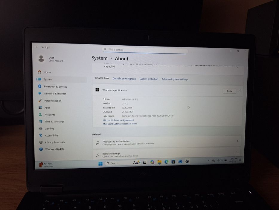 Laptop Dell latitude 5490, intel i5 gen. 8-a
