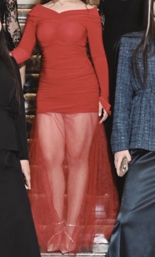 Красное вечернее короткое платье