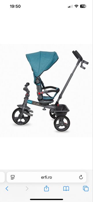 Tricicletă multifuncțională Coccolle Primo, culoare Turquoise Tide