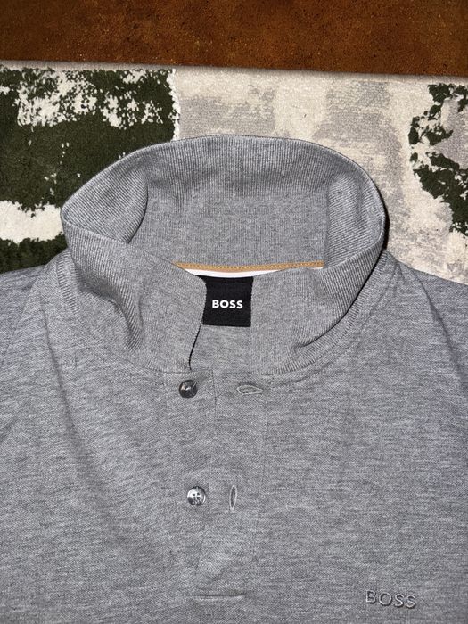 Tricou Polo Hugo Boss original gri , 100% bumbac , marime XL