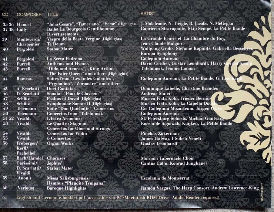 Продавам колекция Baroque Masterpieces –  60 CD