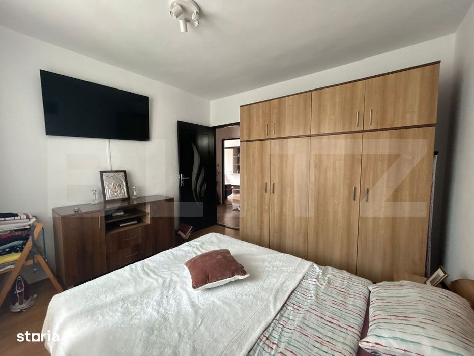 Apartament cochet cu 3 camere, 57 mp, balcon, 2 locuri de parcare si b