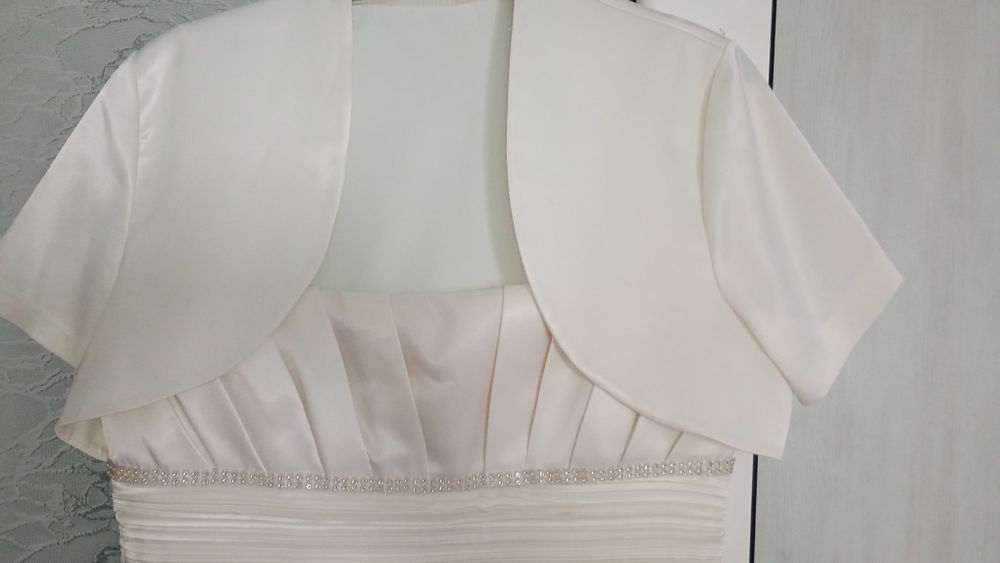 Rochie ocazie eleganta, albă, satin măsură L