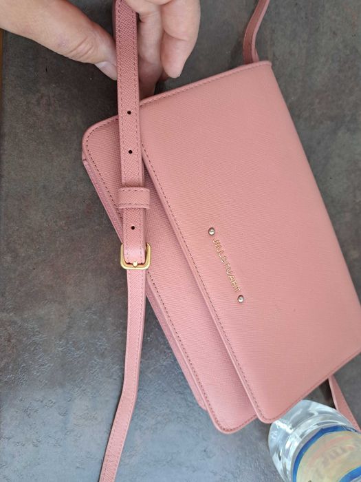 дамска чанта,малка розова чантичка,парти чанта,клъч,естествена кожа,