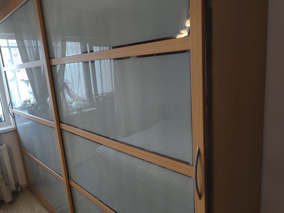 Vand dormitor complet !!! Culoare NATUR ! Pat 2 noptiere Dulap 2 uși